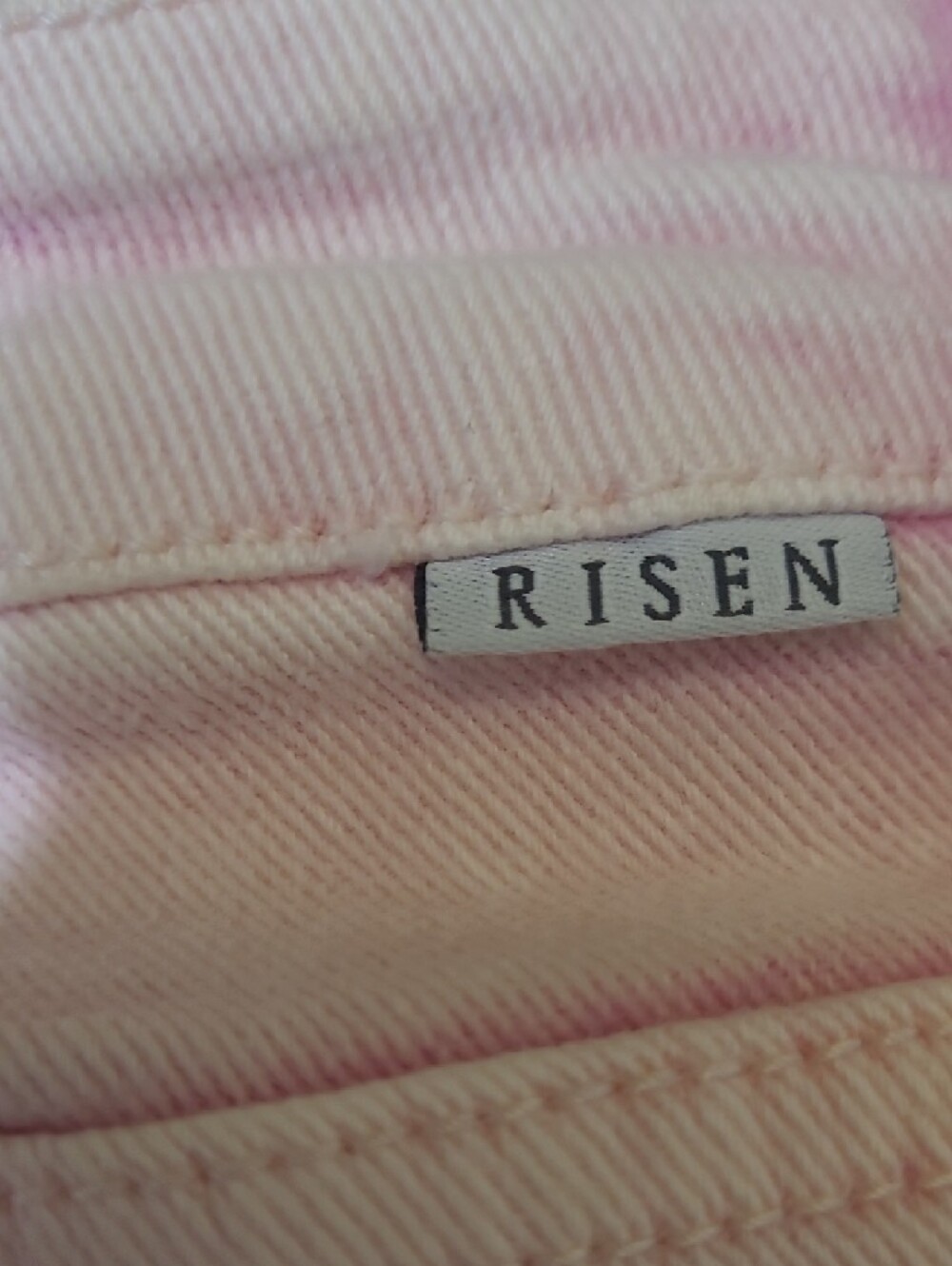 High-Rise Pink Wide-Leg Jeans with Frayed Hem - Picture 11 of 16